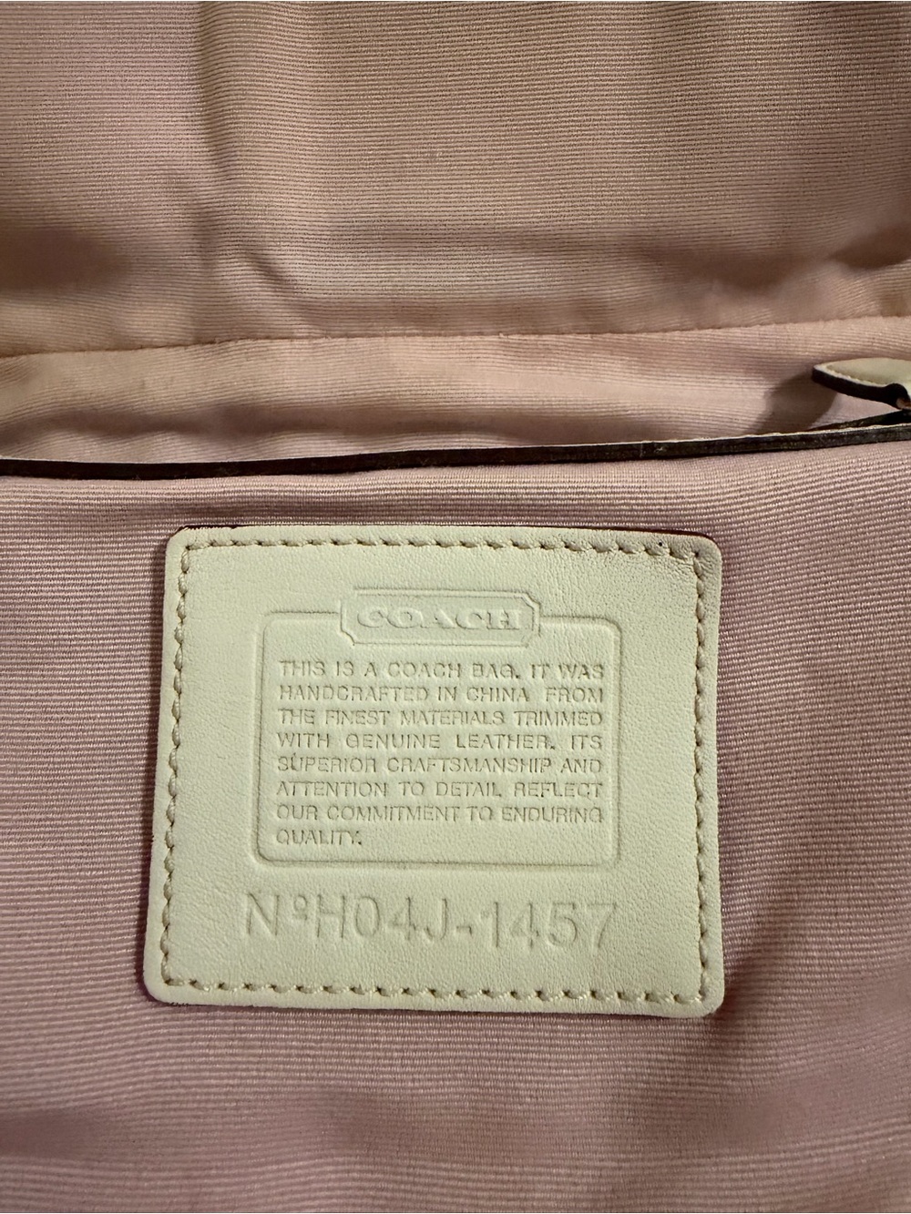 Vintage Coach Pink Signature Jacquard Shoulder Bag Purse – Ivory Leather Trim - Picture 9 of 9